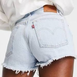 Levi's 501 High Rise Denim Shorts Size 25